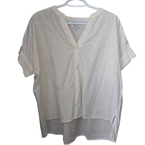 Madewell cotton Kapok natural fiber off white lagenlook blouse Off-White Blouse